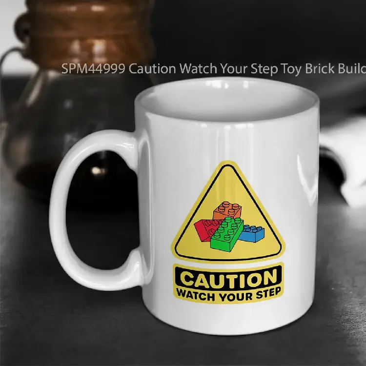 SPM44999 Caution Watch Your Step Toy Brick Building Block AFOL Gelas Keramik Supermug
