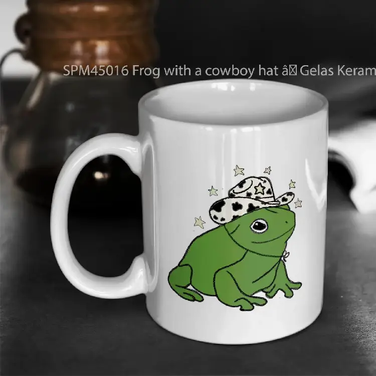 SPM45016 Frog with a cowboy hat %C3%A2%C2%98 Gelas Keramik Supermug