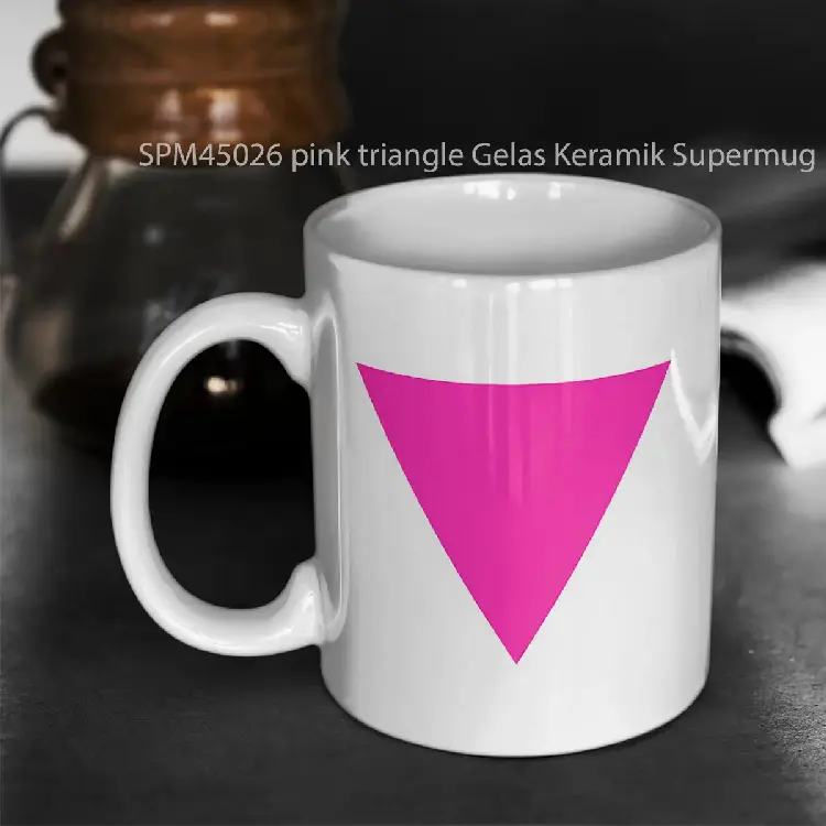 SPM45026 pink triangle Gelas Keramik Supermug