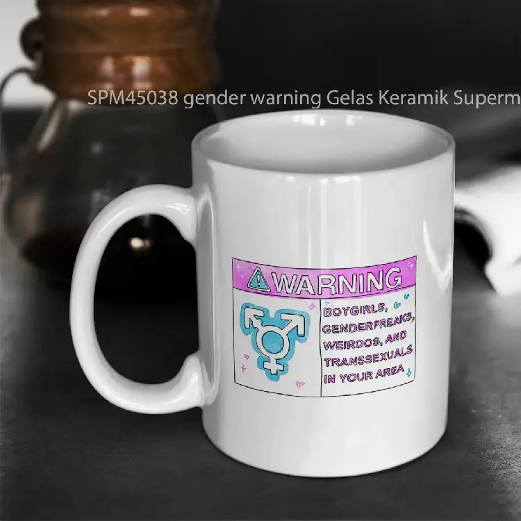 SPM45038 gender warning Gelas Keramik Supermug
