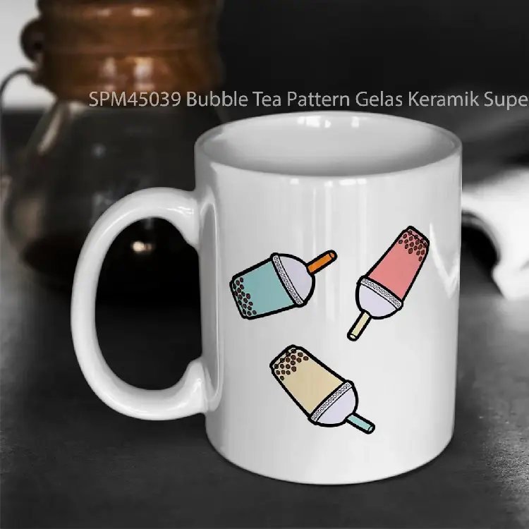 SPM45039 Bubble Tea Pattern Gelas Keramik Supermug