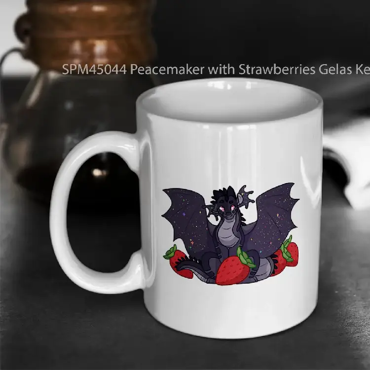 SPM45044 Peacemaker with Strawberries Gelas Keramik Supermug