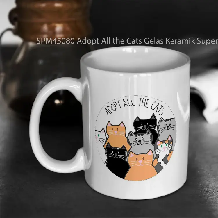 SPM45080 Adopt All the Cats Gelas Keramik Supermug