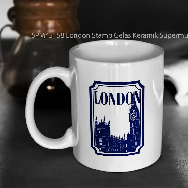 SPM45158 London Stamp Gelas Keramik Supermug