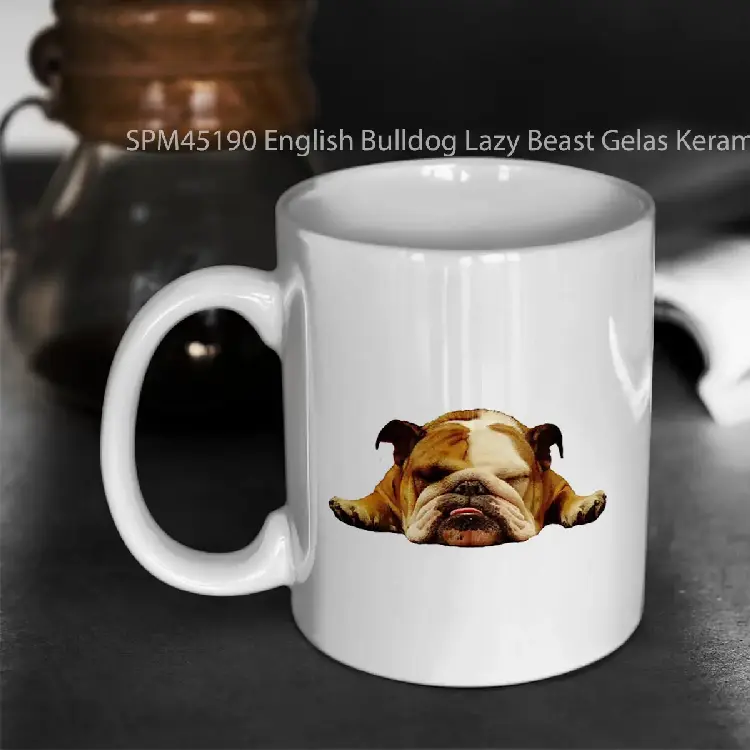 SPM45190 English Bulldog Lazy Beast Gelas Keramik Supermug