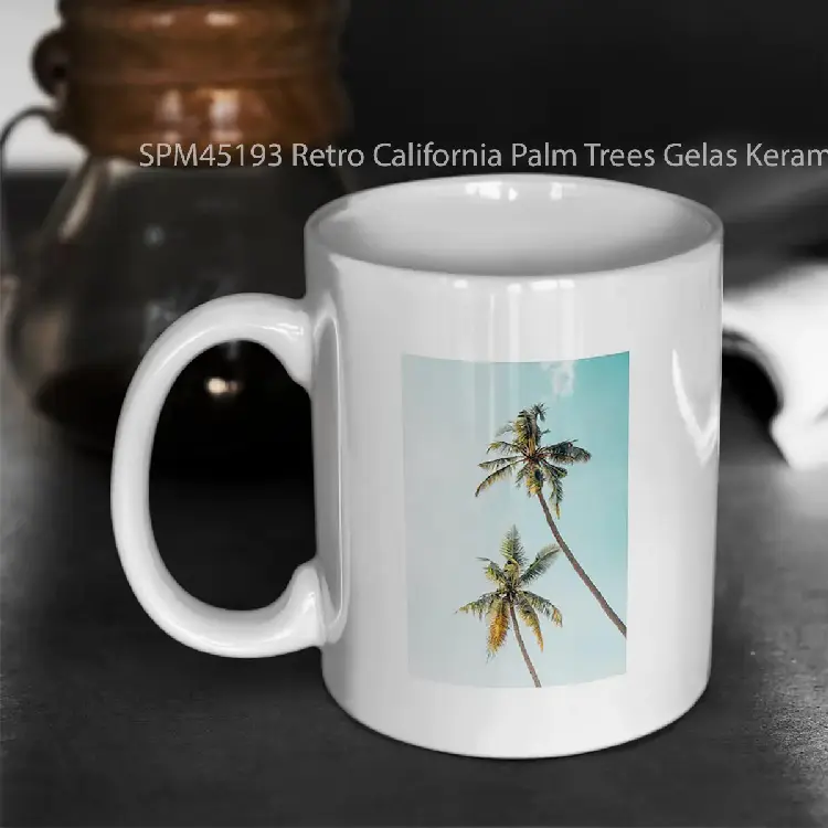 SPM45193 Retro California Palm Trees Gelas Keramik Supermug