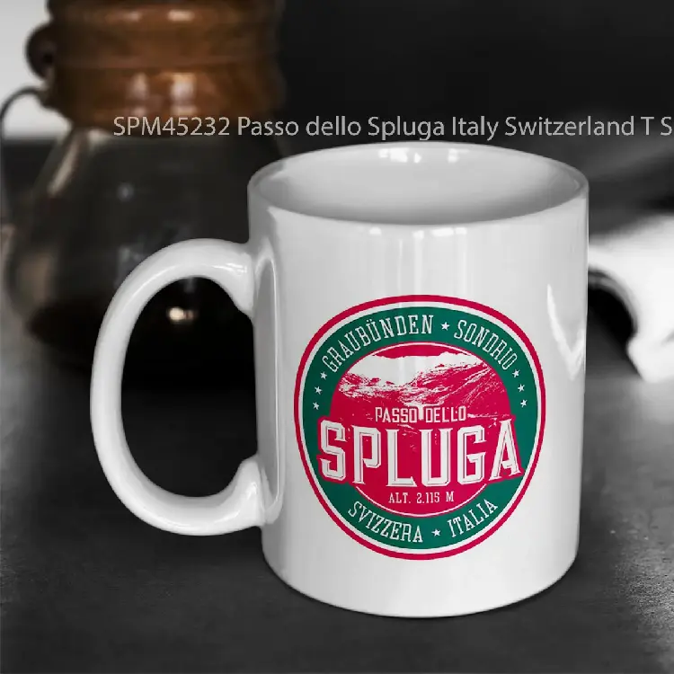 SPM45232 Passo dello Spluga Italy Switzerland T Shirt Gelas Keramik Supermug