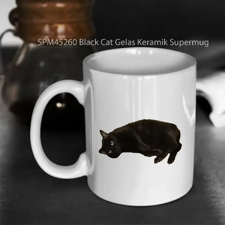 SPM45260 Black Cat Gelas Keramik Supermug