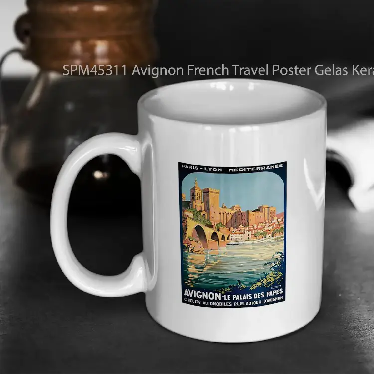 SPM45311 Avignon French Travel Poster Gelas Keramik Supermug