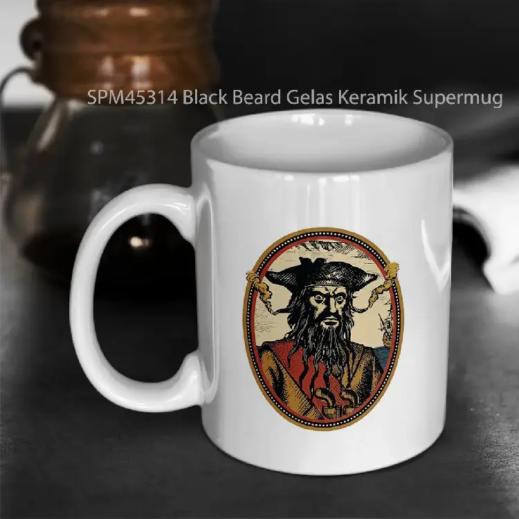 SPM45314 Black Beard Gelas Keramik Supermug