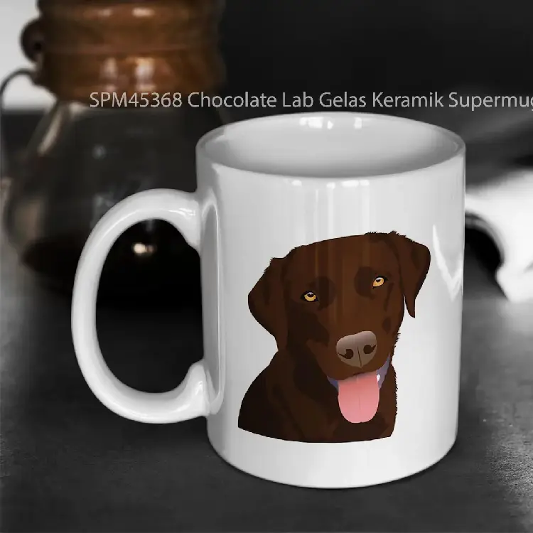 SPM45368 Chocolate Lab Gelas Keramik Supermug