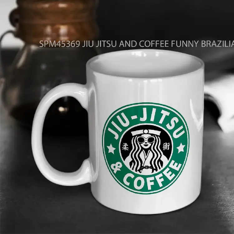 SPM45369 JIU JITSU AND COFFEE FUNNY BRAZILIAN JIU JITSU Gelas Keramik Supermug