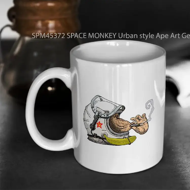 SPM45372 SPACE MONKEY Urban style Ape Art Gelas Keramik Supermug