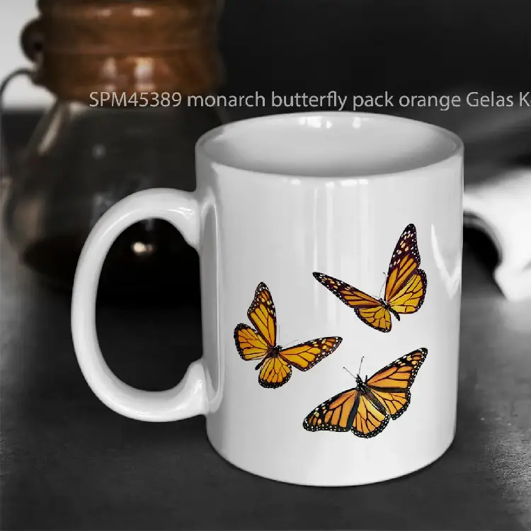 SPM45389 monarch butterfly pack orange Gelas Keramik Supermug