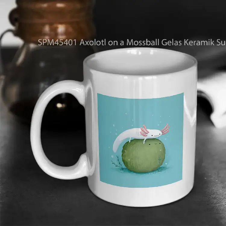 SPM45401 Axolotl on a Mossball Gelas Keramik Supermug