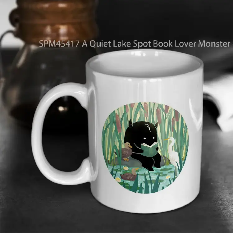 SPM45417 A Quiet Lake Spot Book Lover Monster Gelas Keramik Supermug