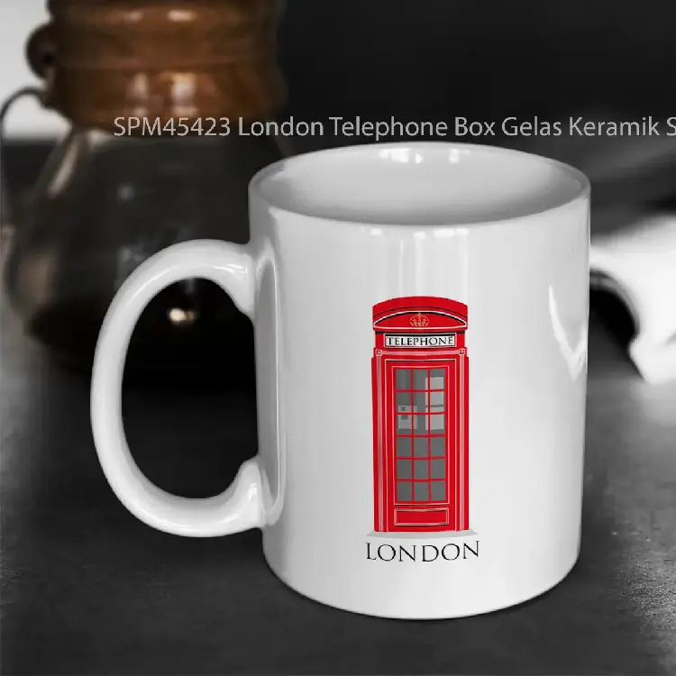 SPM45423 London Telephone Box Gelas Keramik Supermug