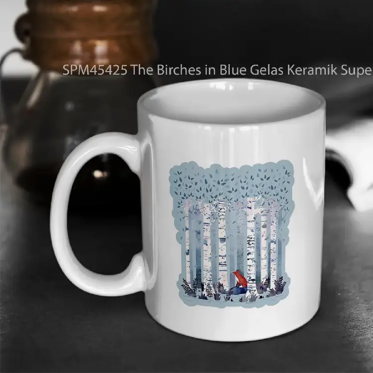 SPM45425 The Birches in Blue Gelas Keramik Supermug
