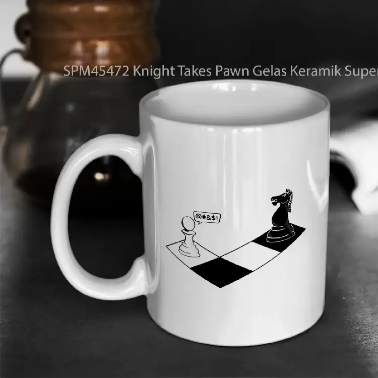 SPM45472 Knight Takes Pawn Gelas Keramik Supermug
