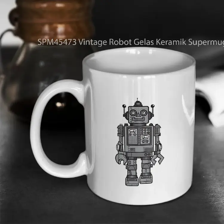 SPM45473 Vintage Robot Gelas Keramik Supermug