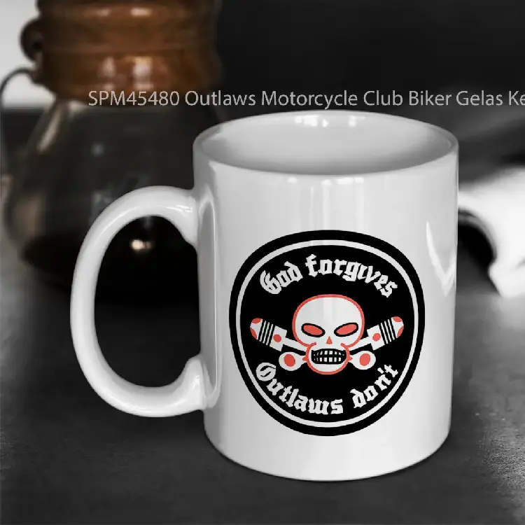 SPM45480 Outlaws Motorcycle Club Biker Gelas Keramik Supermug