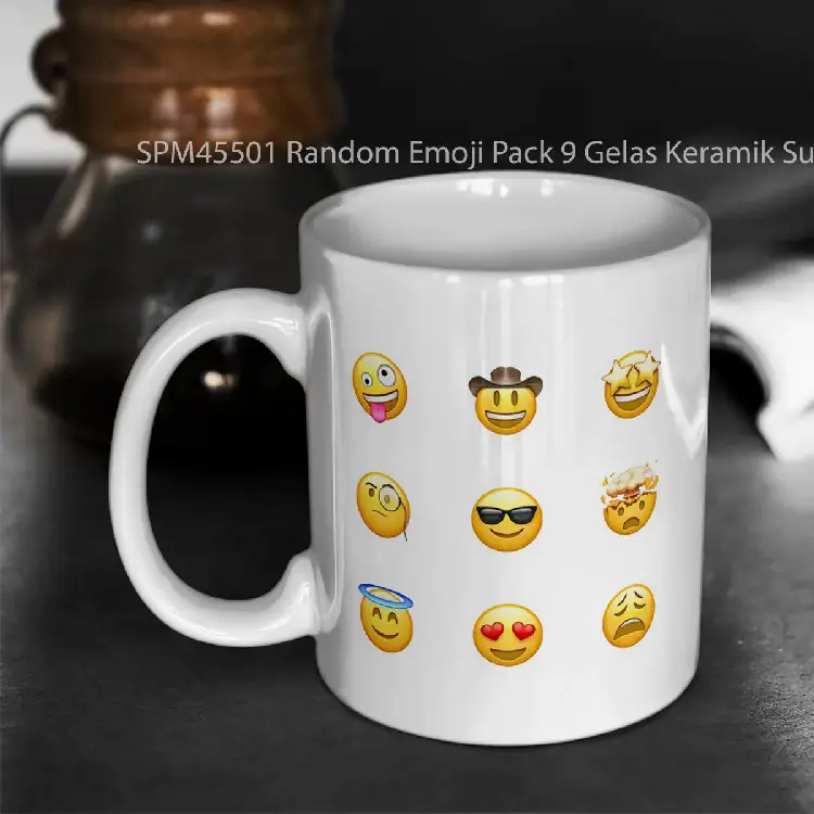 SPM45501 Random Emoji Pack 9 Gelas Keramik Supermug
