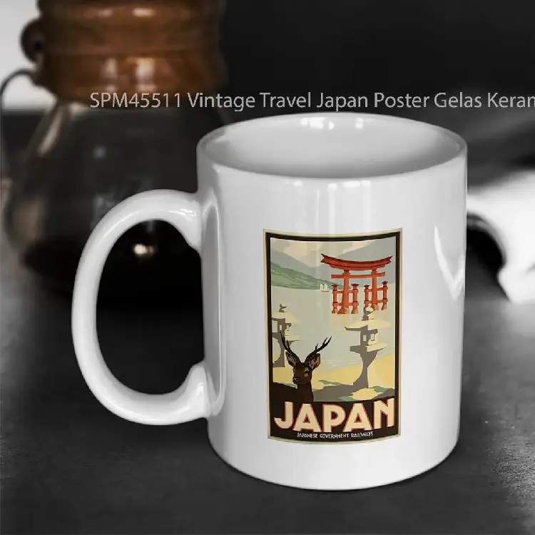 SPM45511 Vintage Travel Japan Poster Gelas Keramik Supermug