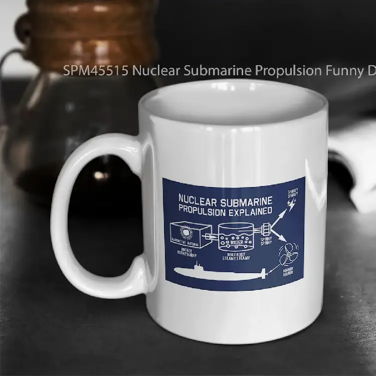 SPM45515 Nuclear Submarine Propulsion Funny Diagram Gelas Keramik Supermug