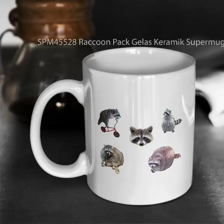 SPM45528 Raccoon Pack Gelas Keramik Supermug