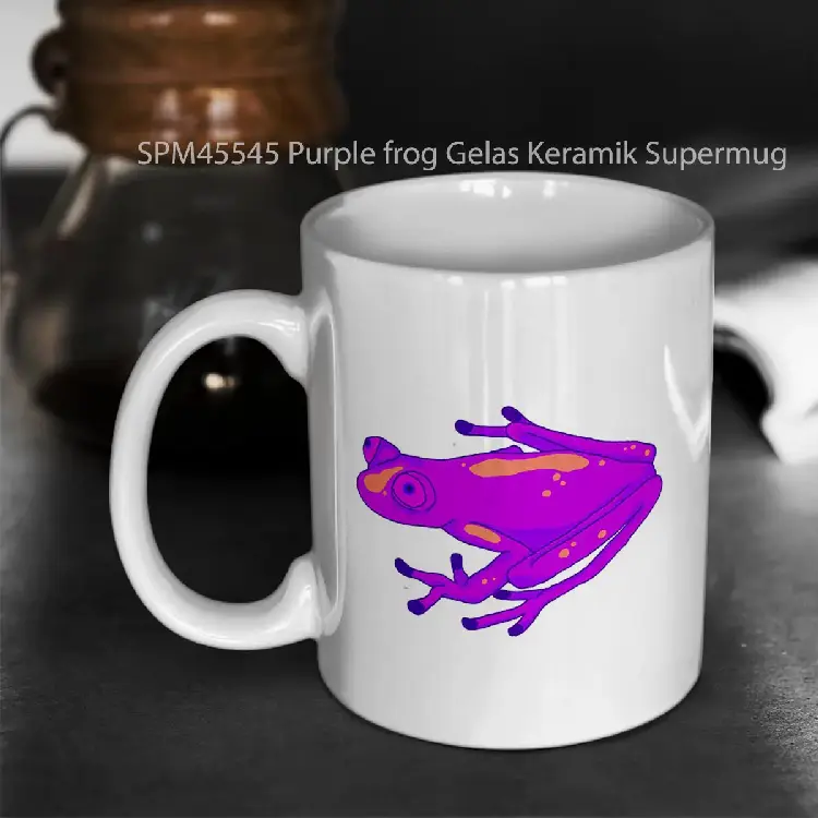 SPM45545 Purple frog Gelas Keramik Supermug