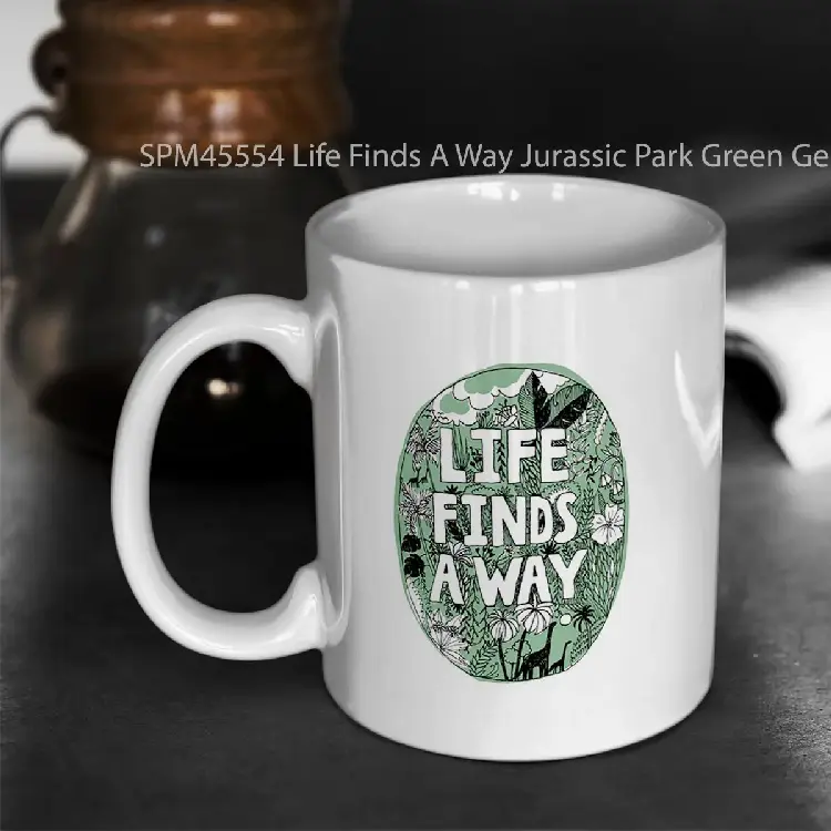 SPM45554 Life Finds A Way Jurassic Park Green Gelas Keramik Supermug
