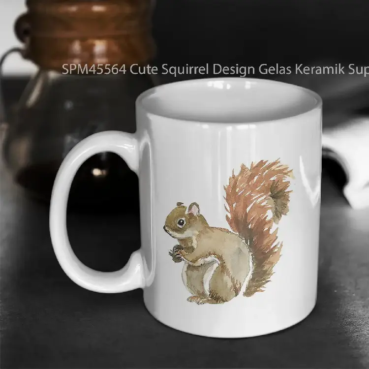 SPM45564 Cute Squirrel Design Gelas Keramik Supermug