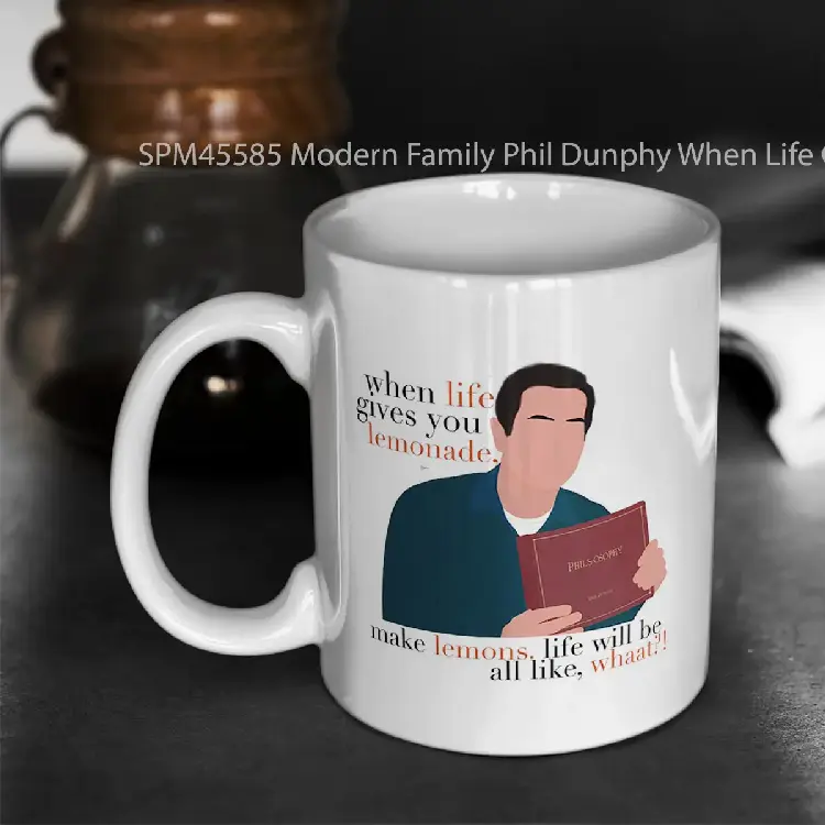 SPM45585 Modern Family Phil Dunphy When Life Gives You Lemonade Make Lemons Phils Osophy Meme Fan Art Gelas Keramik Supermug