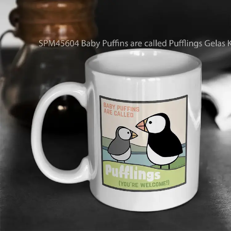SPM45604 Baby Puffins are called Pufflings Gelas Keramik Supermug