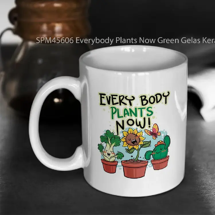 SPM45606 Everybody Plants Now Green Gelas Keramik Supermug