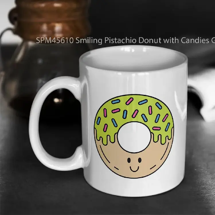 SPM45610 Smiling Pistachio Donut with Candies Gelas Keramik Supermug
