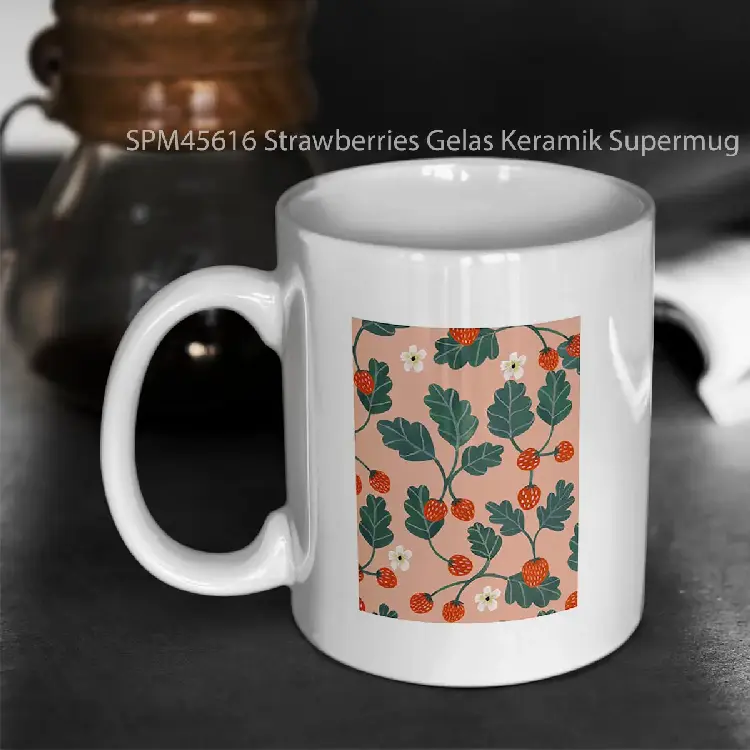 SPM45616 Strawberries Gelas Keramik Supermug