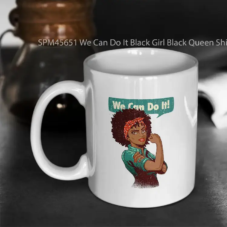 SPM45651 We Can Do It Black Girl Black Queen Shirt V2 Gelas Keramik Supermug