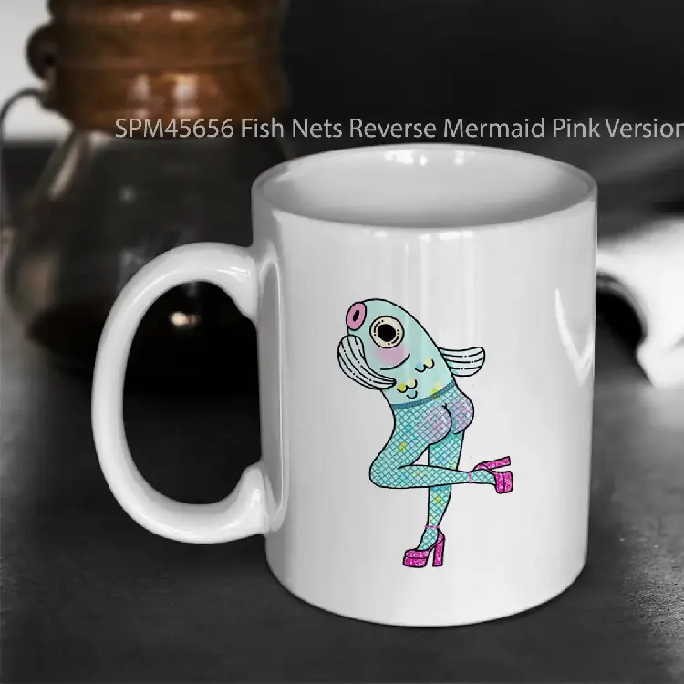 SPM45656 Fish Nets Reverse Mermaid Pink Version Gelas Keramik Supermug