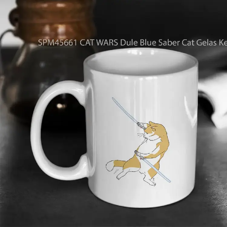 SPM45661 CAT WARS Dule Blue Saber Cat Gelas Keramik Supermug