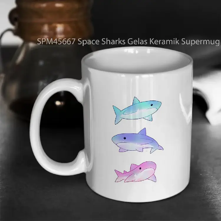SPM45667 Space Sharks Gelas Keramik Supermug