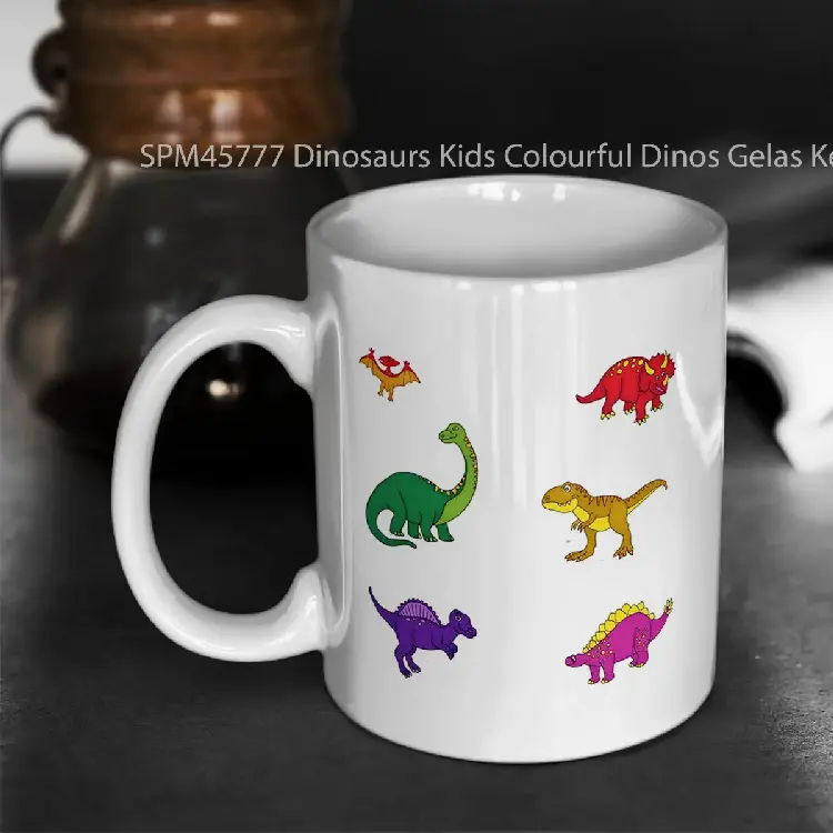 SPM45777 Dinosaurs Kids Colourful Dinos Gelas Keramik Supermug