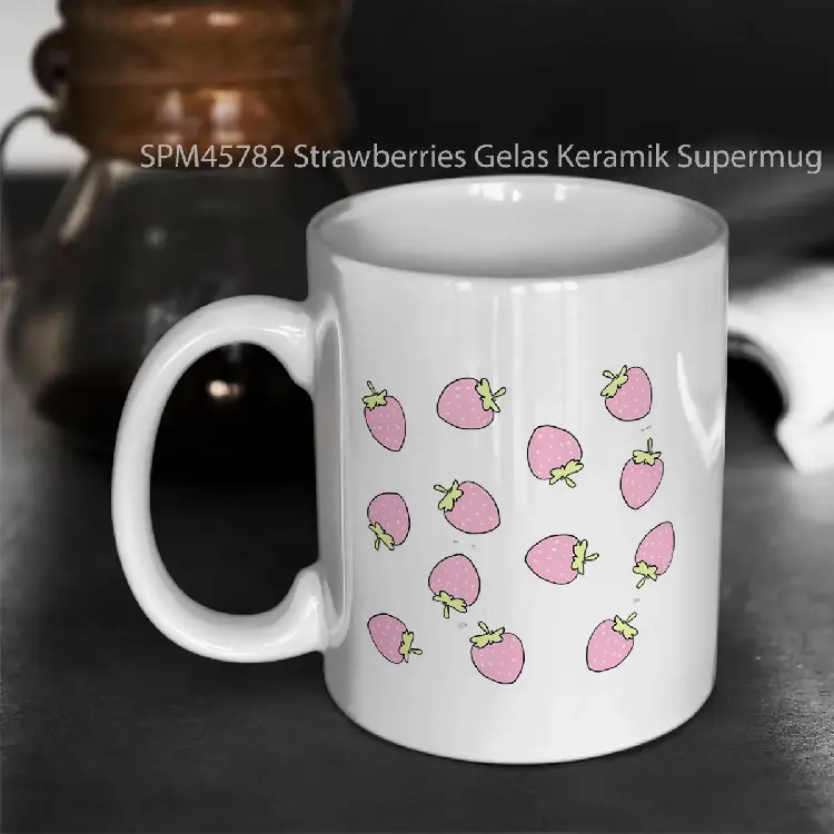 SPM45782 Strawberries Gelas Keramik Supermug