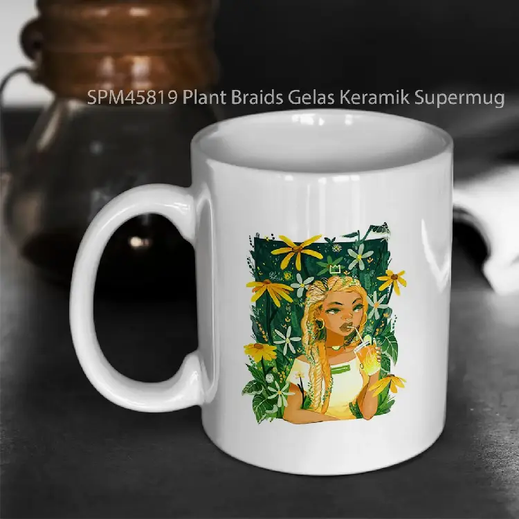 SPM45819 Plant Braids Gelas Keramik Supermug