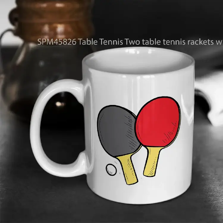 SPM45826 Table Tennis Two table tennis rackets with table tennis ball Gelas Keramik Supermug