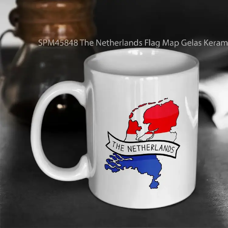 SPM45848 The Netherlands Flag Map Gelas Keramik Supermug