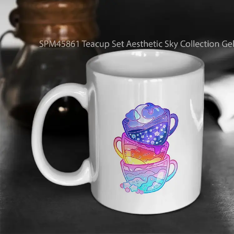 SPM45861 Teacup Set Aesthetic Sky Collection Gelas Keramik Supermug