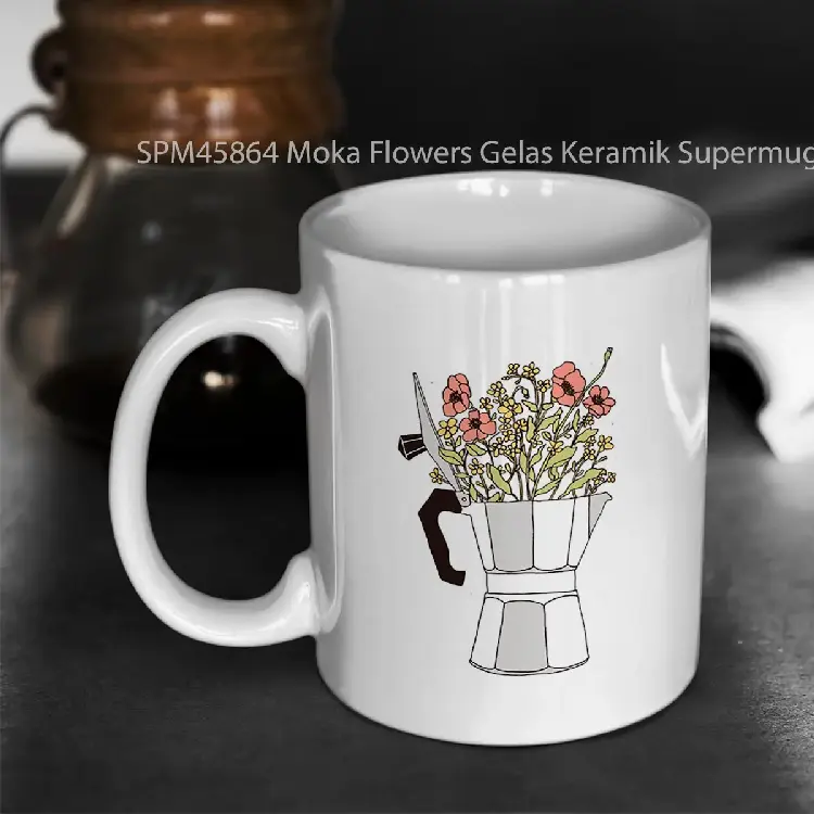 SPM45864 Moka Flowers Gelas Keramik Supermug