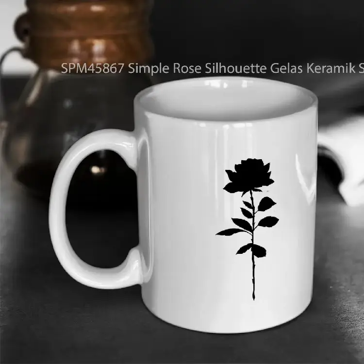 SPM45867 Simple Rose Silhouette Gelas Keramik Supermug