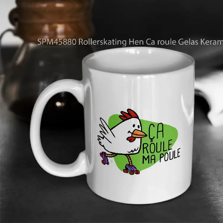 SPM45880 Rollerskating Hen Ca roule Gelas Keramik Supermug